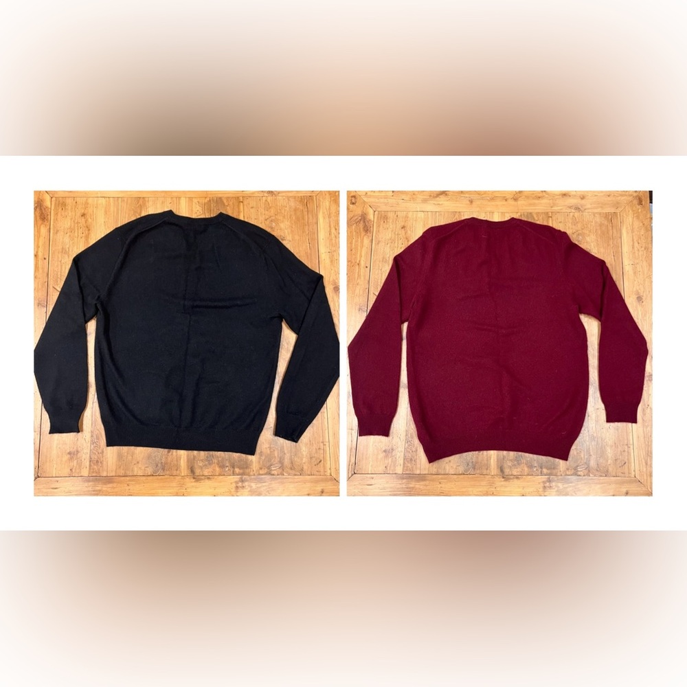 Club Room Men's Black and Burgundy Crewneck Sweater Set